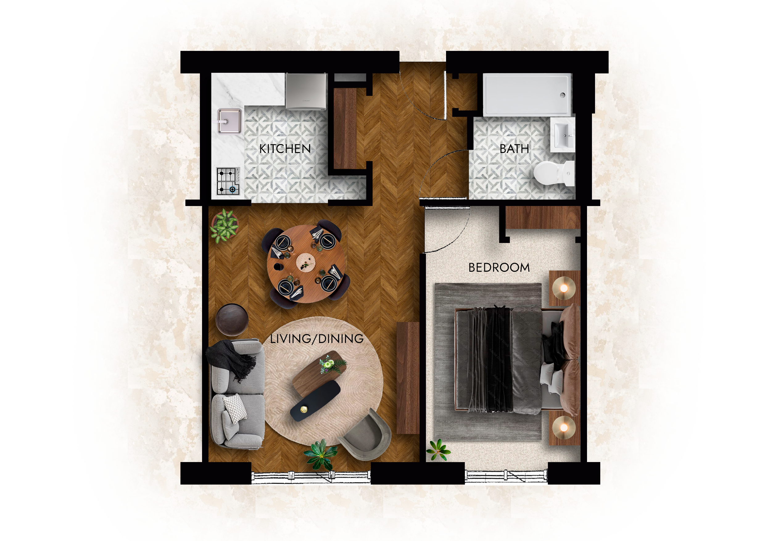 Maple Wood Floor Plan 1